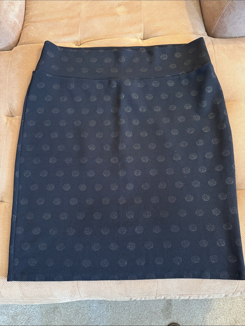 LuLaRoe Black with gold Metallic Polka Dot Pencil Skirt